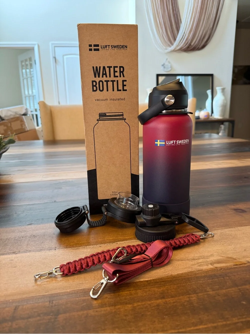Lift Sweden Red Gradient Vacuum Insulated Water Bottle - Leak Proof